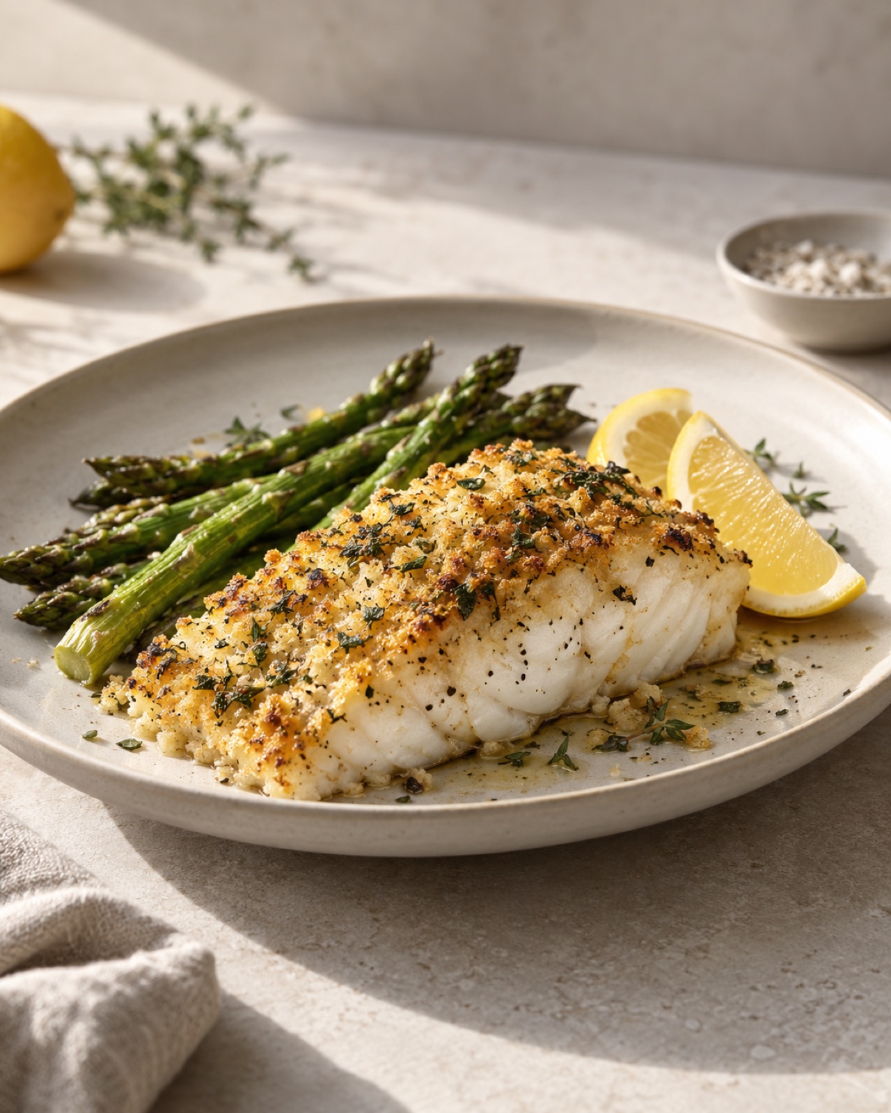Air fryer cod with lemon