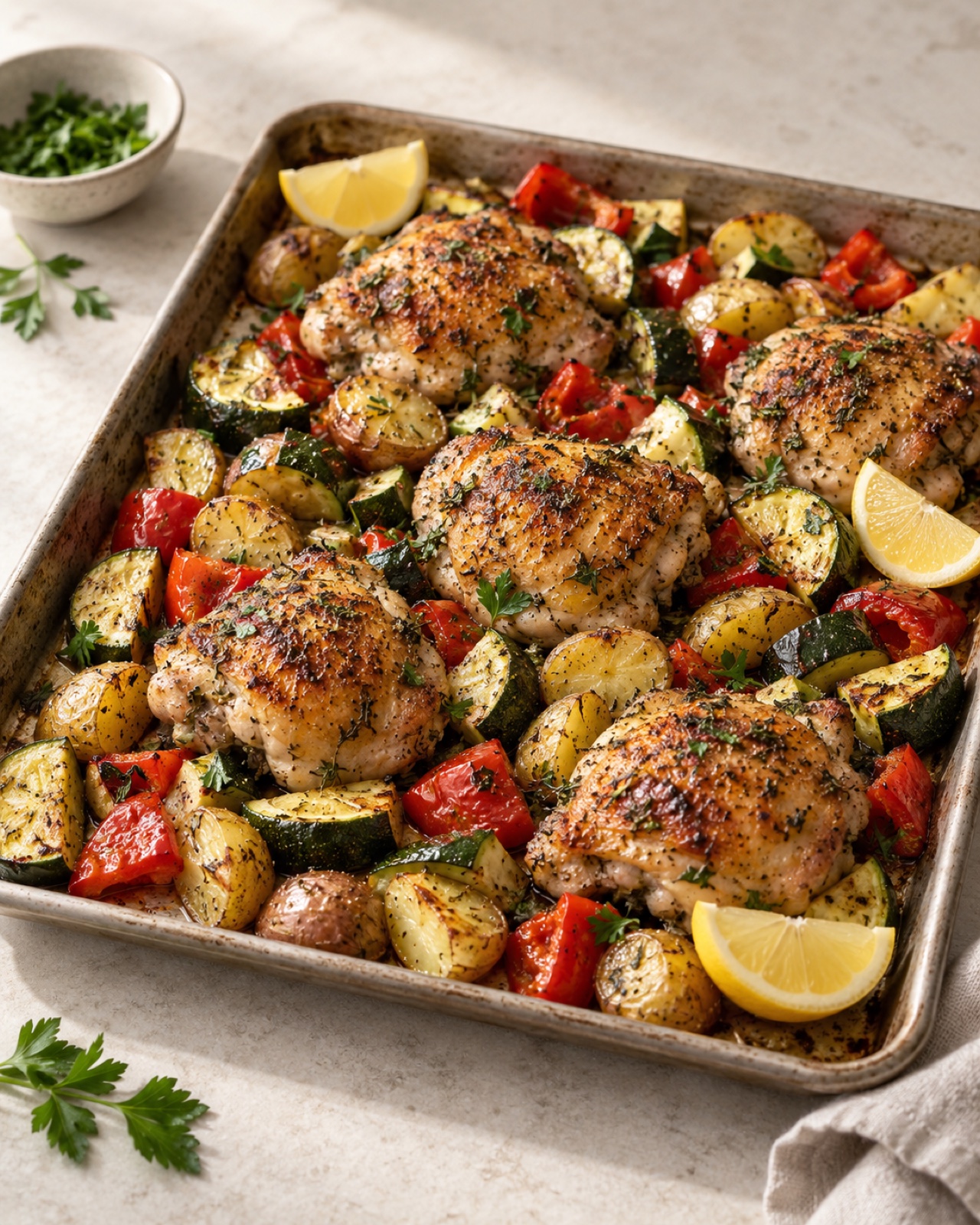 Gluten-free sheet-pan chicken dinner
